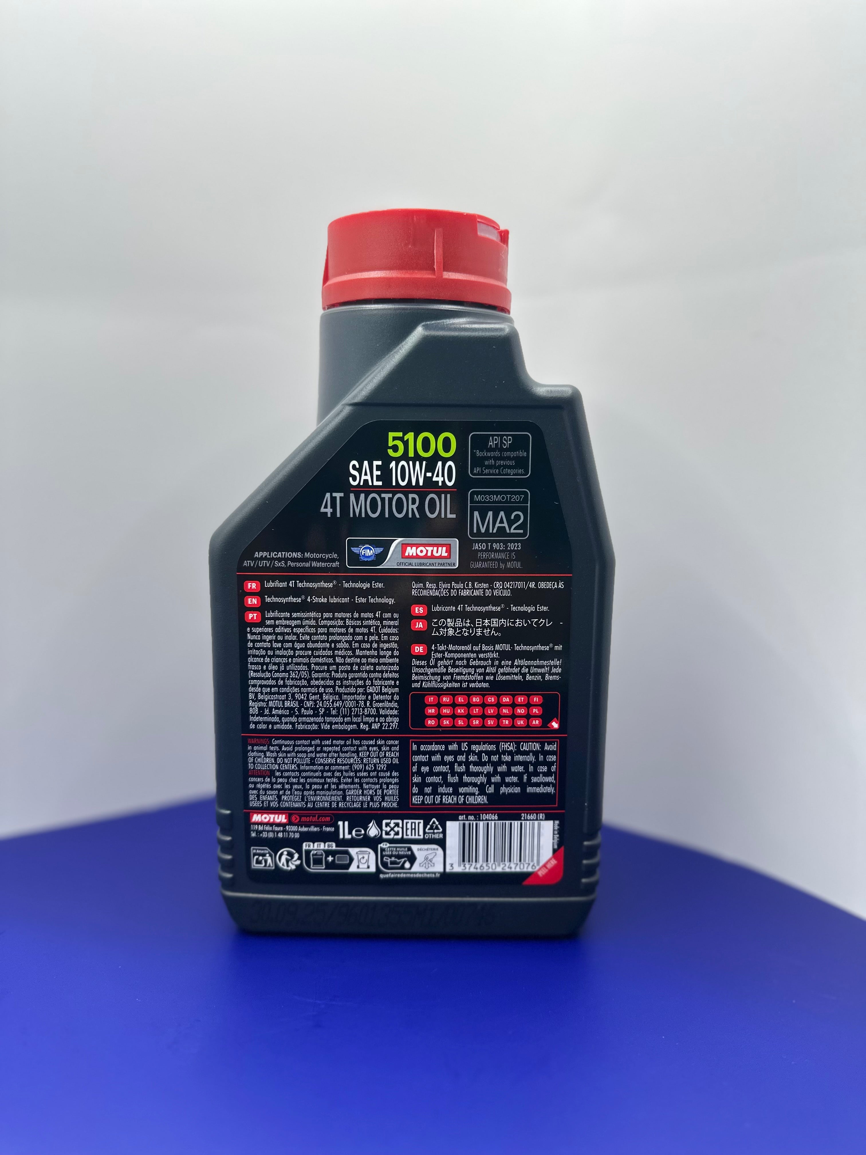 Motul 5100 Semi-Synthetic 4T 10W-40 Engine Oil 1L