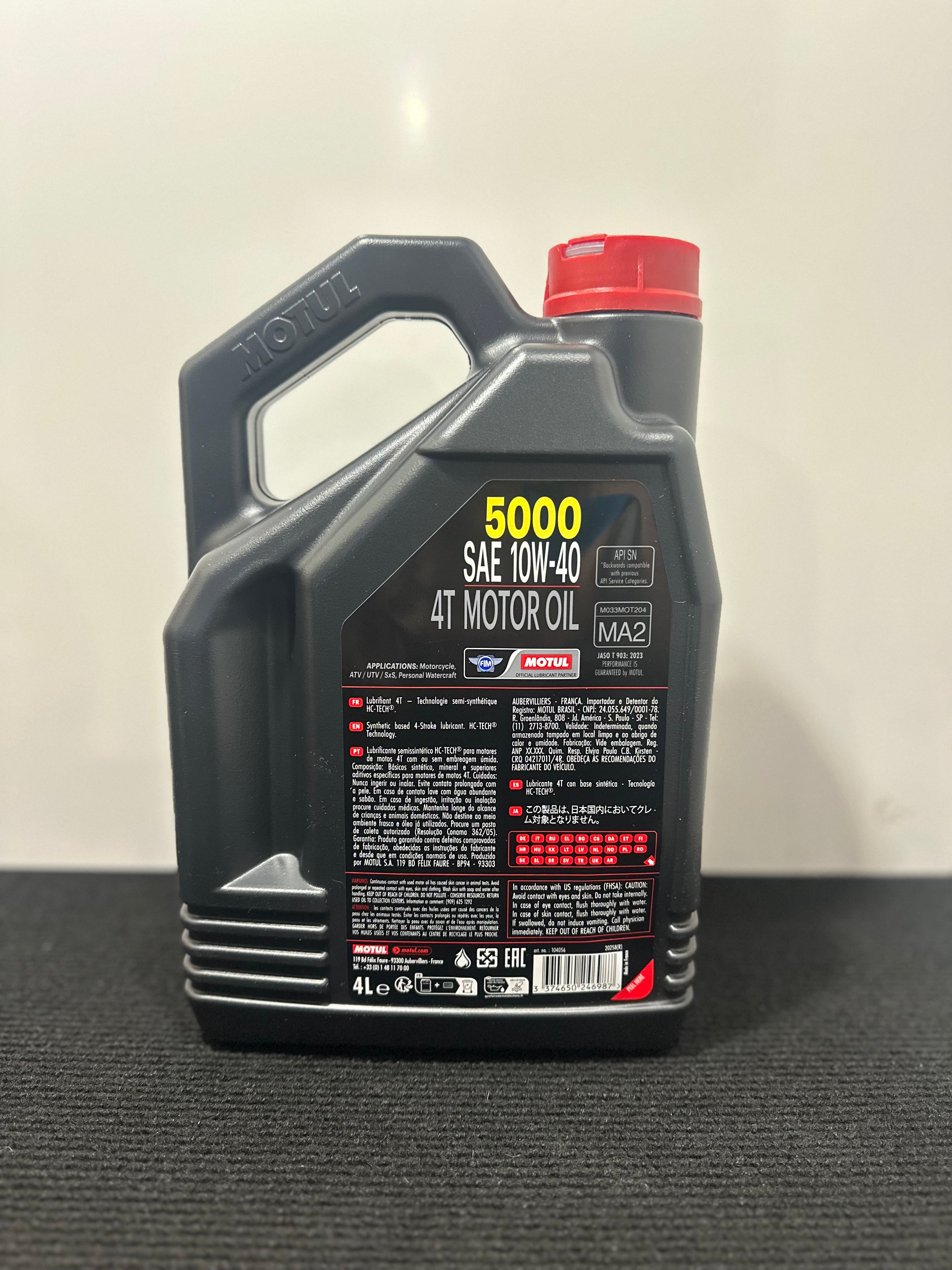 Motul 5000 Semi-Synthetic 4T 10W-40 Engine Oil 4L
